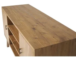 Badkamermeubel In Teakhout Met Dubbele Wastafel En Spiegel - 135 Cm - Gianyar-Vente-unique Discount