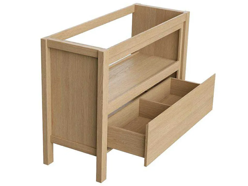 Badkamermeubel Met Opzetwastafel Van Steen - Eikenfineer - 120 Cm - Cosmoti-Vente-unique Hot