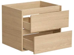 Badkamermeubel Met Opzetwastafel Van Steen Met Spiegel - Eikenfineer - 60 Cm - Milipam-Vente-unique Hot