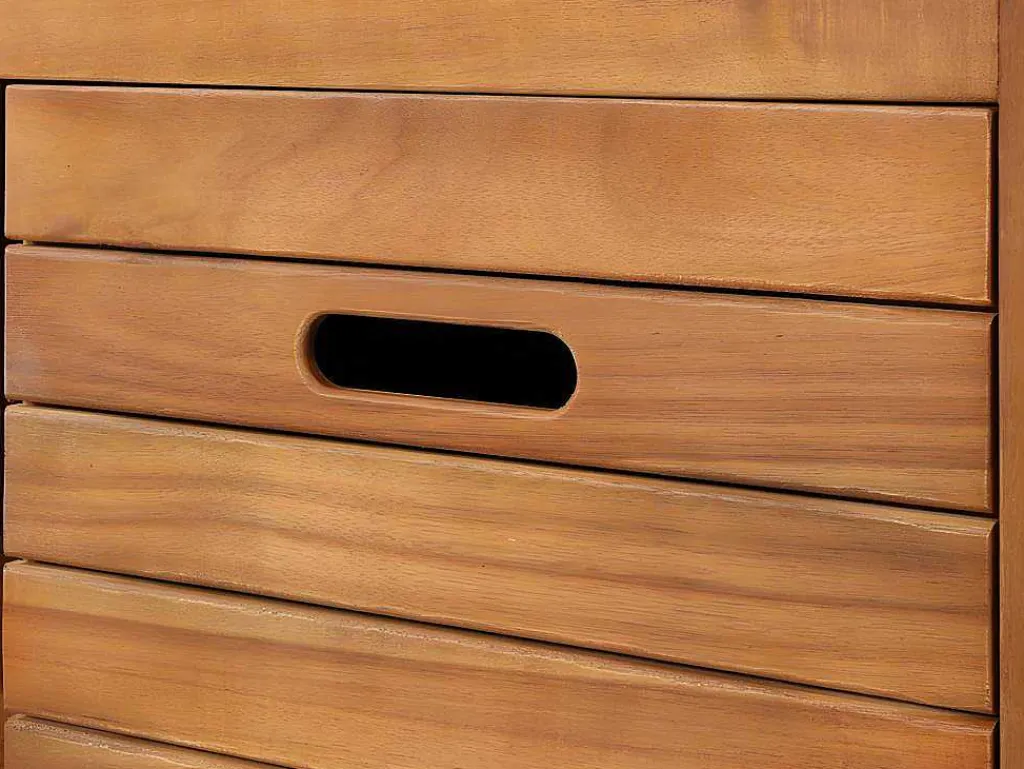 Badkamermeubel Van Acaciahout Met Enkele Wastafel - 130 Cm - Pulukan-Vente-unique Online