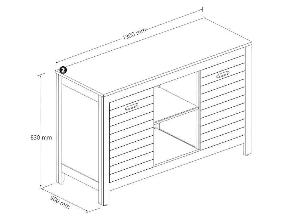 Badkamermeubel Van Acaciahout Met Enkele Wastafel - 130 Cm - Pulukan-Vente-unique Online
