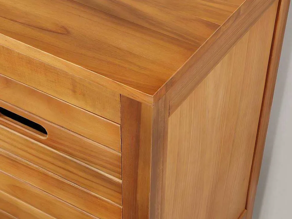 Badkamermeubel Van Acaciahout Met Enkele Wastafel - 130 Cm - Pulukan-Vente-unique Online