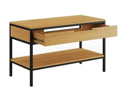 Badkamermeubel Van Licht Teakhout En Metaal Met Dubbele Wastafel - 120 Cm - Tukad-Vente-unique Best