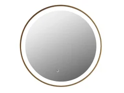 Badkamerspiegel Rond Met Led-Verlichting Numea - L60 X H60 Cm - Goudkleurig-OZAIA New
