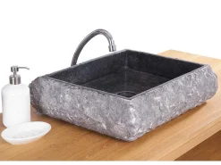 Badkamerwastafel Van Marmer River - Kleur Grijs-Shower & Design New
