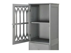 Badkamerzuil - 1 Lade En 2 Deuren - Verstelbare Planken - Grijs-ModernLuxe Clearance