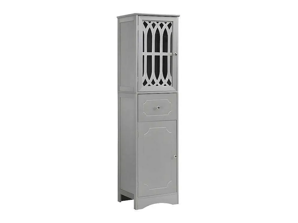 Badkamerzuil - 1 Lade En 2 Deuren - Verstelbare Planken - Grijs-ModernLuxe Clearance