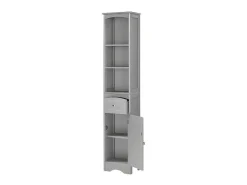 Badkamerzuil - H 170 Cm - Met 1 Lade En Verstelbare Planken - Grijs-ModernLuxe Clearance