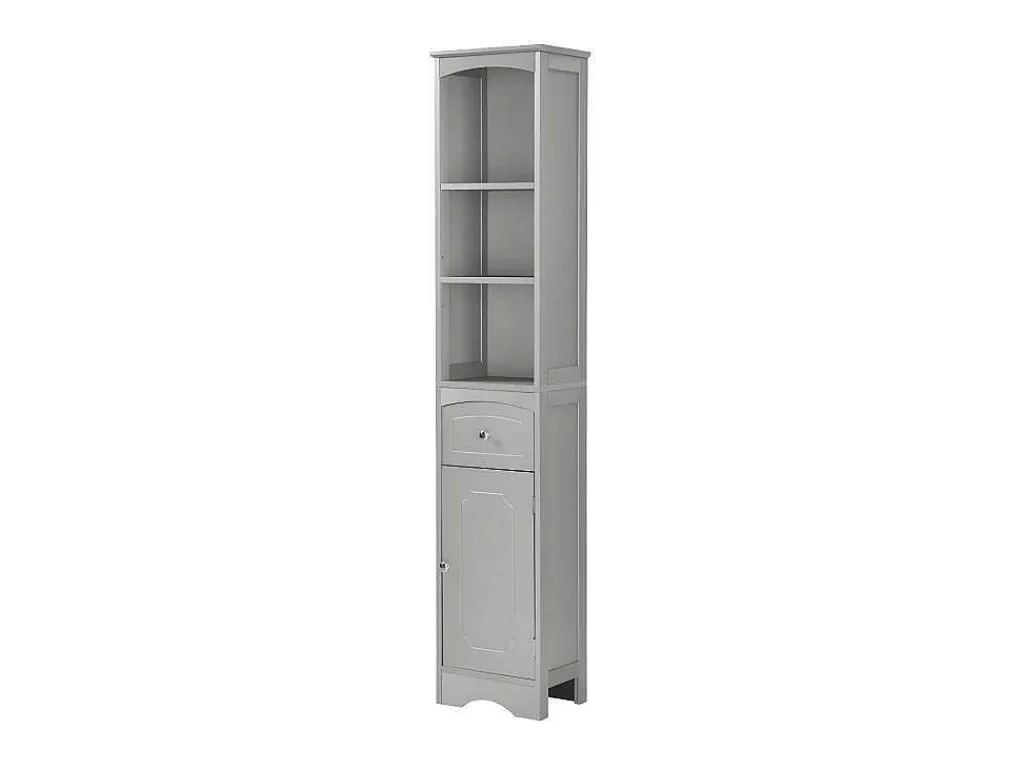 Badkamerzuil - H 170 Cm - Met 1 Lade En Verstelbare Planken - Grijs-ModernLuxe Clearance