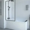 Badscherm In Industriele Stijl Zwart Mat - 80 X 140 Cm - Gehard Glas - Bradenton-Shower & Design