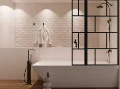 Badscherm In Industriele Stijl Met Beweegbaar Deel - 100 X 140 Cm - Obelini-Shower & Design Sale