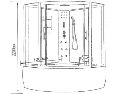 Baignoire-Douche Hydromassagehoek Chromotherapie 130 X 130 Cm - Aster-ELITESHOPPING Outlet
