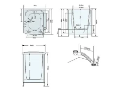 Balneobad Met Deur Voor Senioren 93 X 83 X H100 Cm Lavander-ELITESHOPPING Best