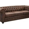 Bankstel En Fauteuil Chesterfield Van Microvezel Met Vintage Look-Vente-unique Sale