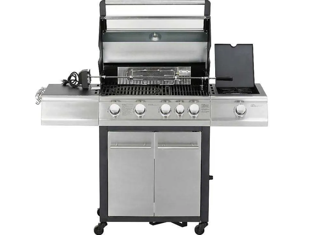 Barbecue Op Gas Met 4 Branders, 1 Rechaud Aan De Zijkant En 1 Grill 148 X 56 X 121 Cm - Roasty-Vente-unique Best