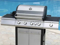 Barbecue Op Gas Met 4 Branders, 1 Rechaud Aan De Zijkant En 1 Grill 148 X 56 X 121 Cm - Roasty-Vente-unique Best