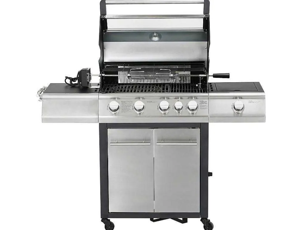 Barbecue Op Gas Met 4 Branders, 1 Rechaud Aan De Zijkant En 1 Grill 148 X 56 X 121 Cm - Roasty-Vente-unique Best
