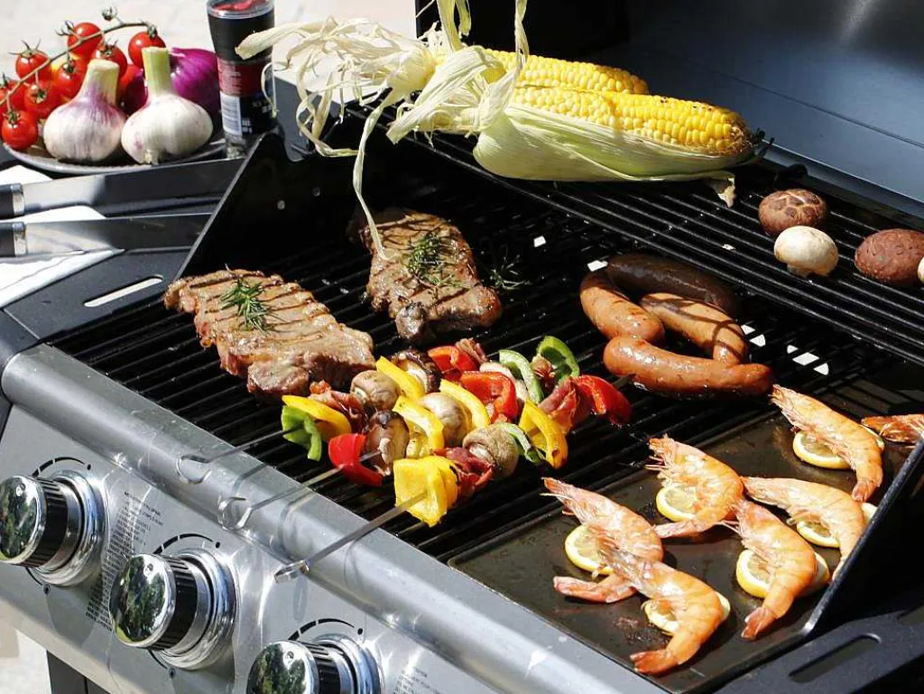 Barbecue Op Gas Met 4 Branders En 1 Rechaud Aan De Zijkant 143 X 54 X 115 Cm - Smoky-Vente-unique New