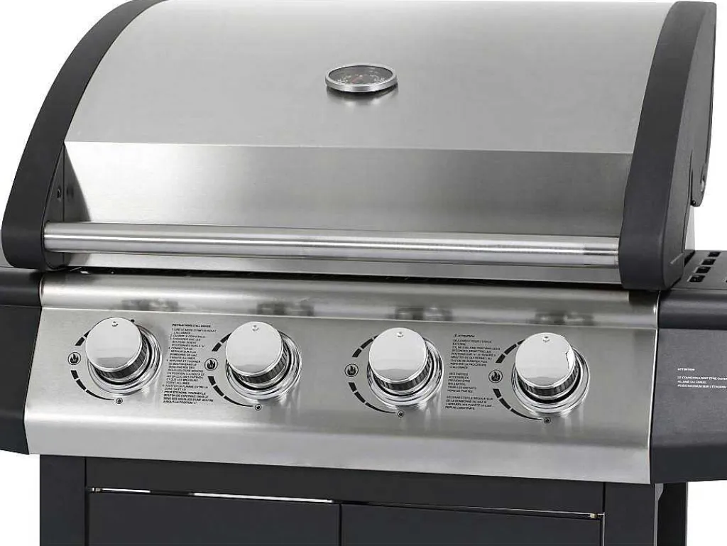 Barbecue Op Gas Met 4 Branders En 1 Rechaud Aan De Zijkant 143 X 54 X 115 Cm - Smoky-Vente-unique New