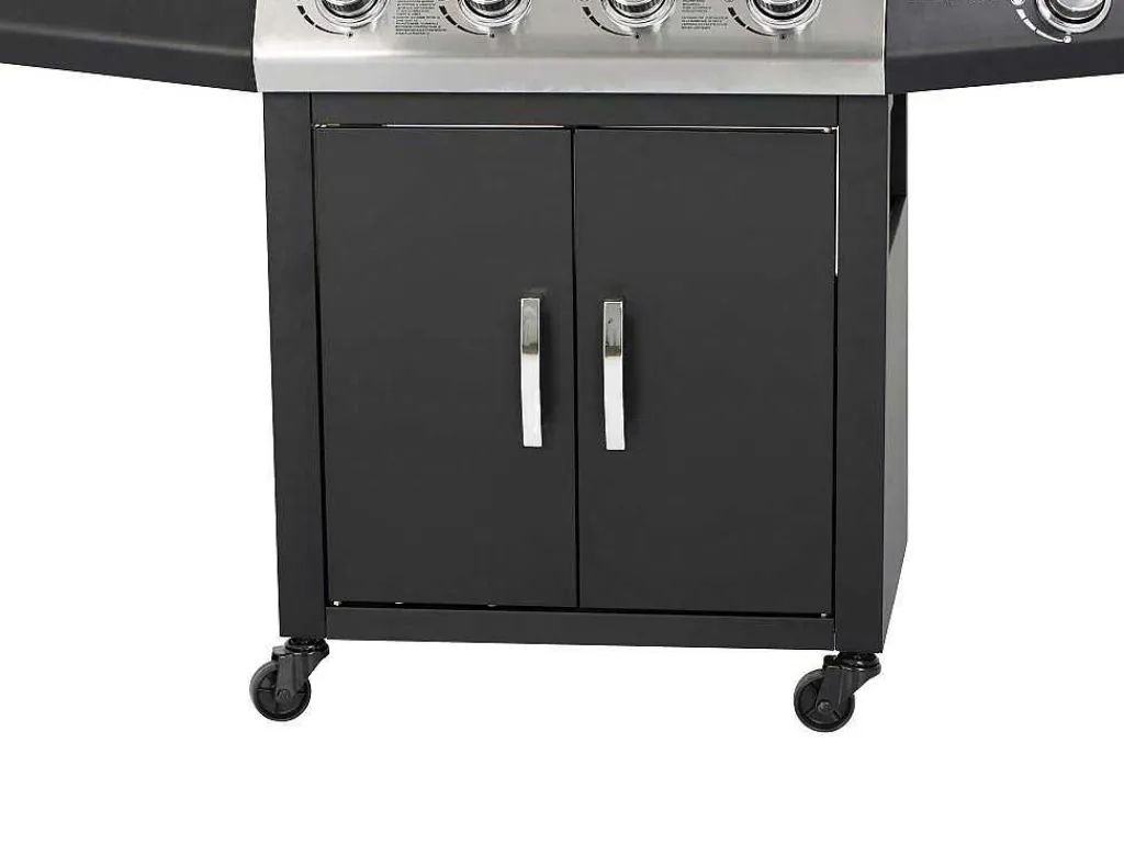 Barbecue Op Gas Met 4 Branders En 1 Rechaud Aan De Zijkant 143 X 54 X 115 Cm - Smoky-Vente-unique New