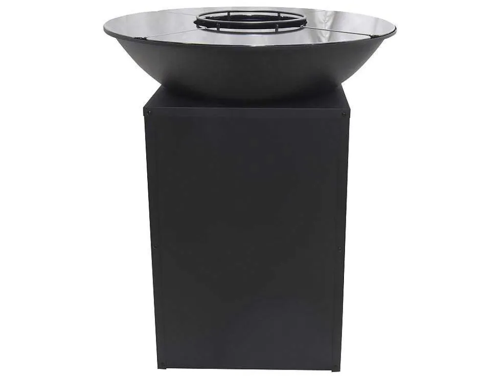 Barbecue Plancha Brasero Op Houtskool Met Opbergruimte 80 X 80 X 96 Cm, Zwart - Ignos-Vente-unique Hot