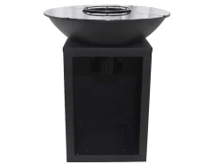Barbecue Plancha Brasero Op Houtskool Met Opbergruimte 80 X 80 X 96 Cm, Zwart - Ignos-Vente-unique Hot