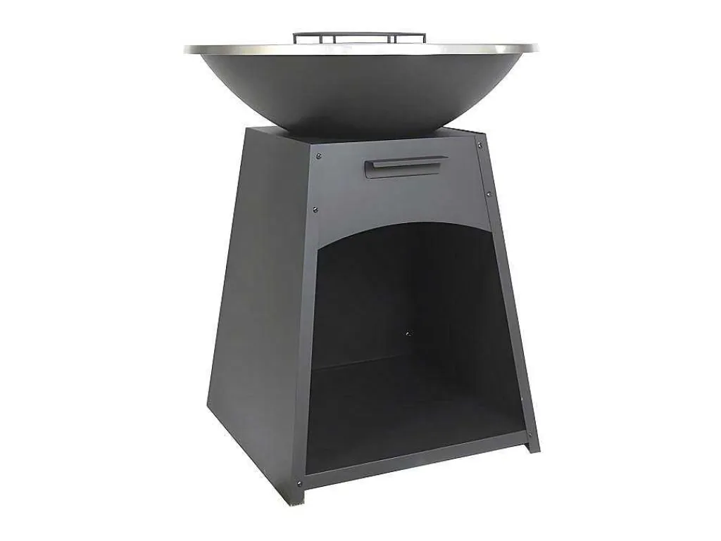Barbecue/Plancha/Vuurkorf Van Staal - L81 X B81 X D96 Cm - Zwart - Corvera-Vente-unique Discount