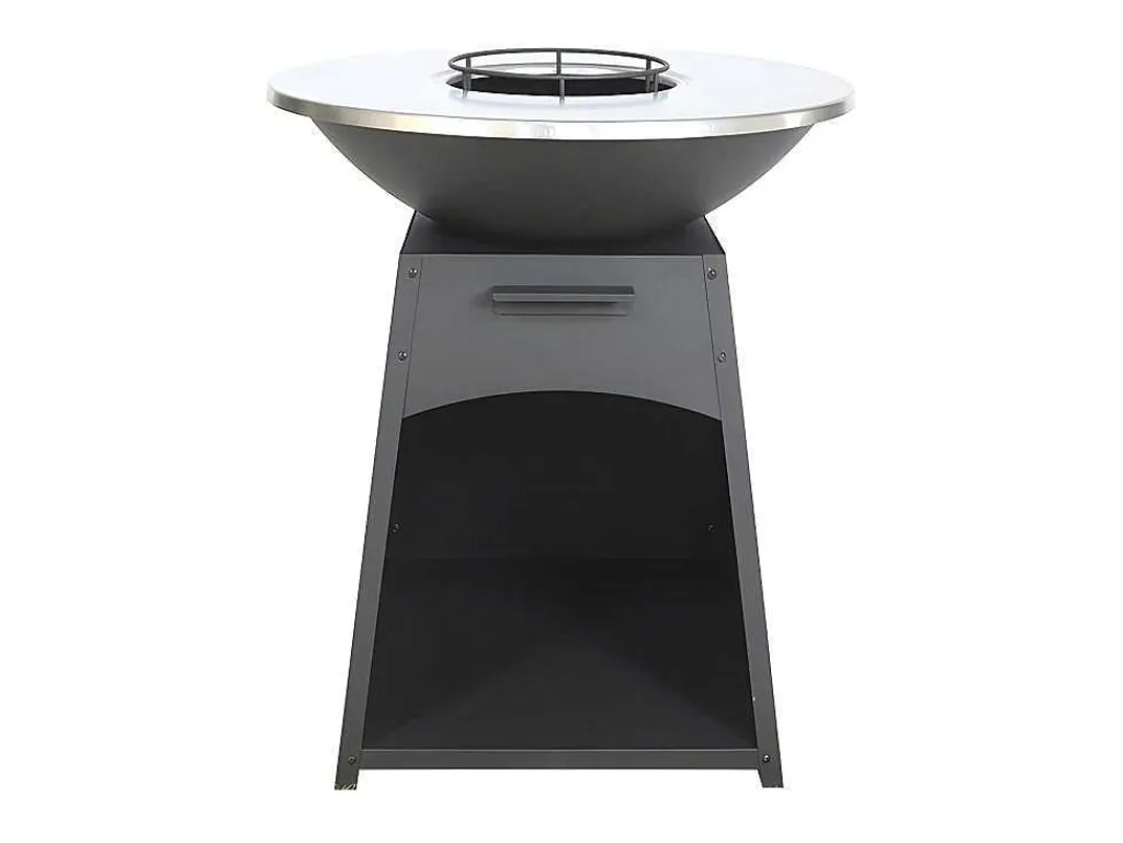 Barbecue/Plancha/Vuurkorf Van Staal - L81 X B81 X D96 Cm - Zwart - Corvera-Vente-unique Discount