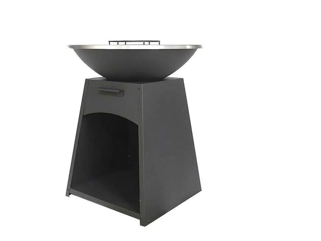 Barbecue/Plancha/Vuurkorf Van Staal - L81 X B81 X D96 Cm - Zwart - Corvera-Vente-unique Discount
