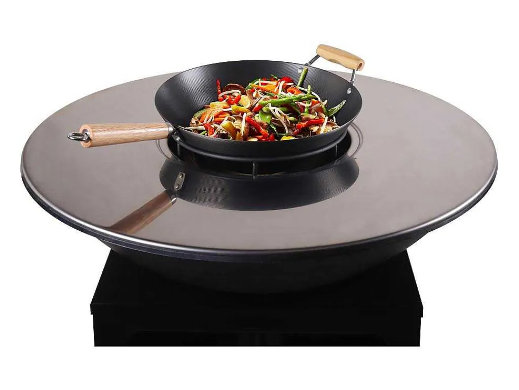 Barbecue/Plancha/Vuurkorf Van Staal - L81 X B81 X D96 Cm - Zwart - Corvera-Vente-unique Discount