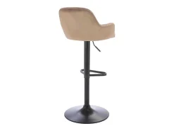 Barkruk Van Velours En Zwart Metaal - Verstelbare Hoogte - Beige - Eleana-Vente-unique Hot