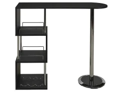Barmeubel Aliseto - Mdf En Verchoomd Metaal - Zwart-Vente-unique Best