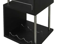 Barmeubel Aliseto - Mdf En Verchoomd Metaal - Zwart-Vente-unique Best