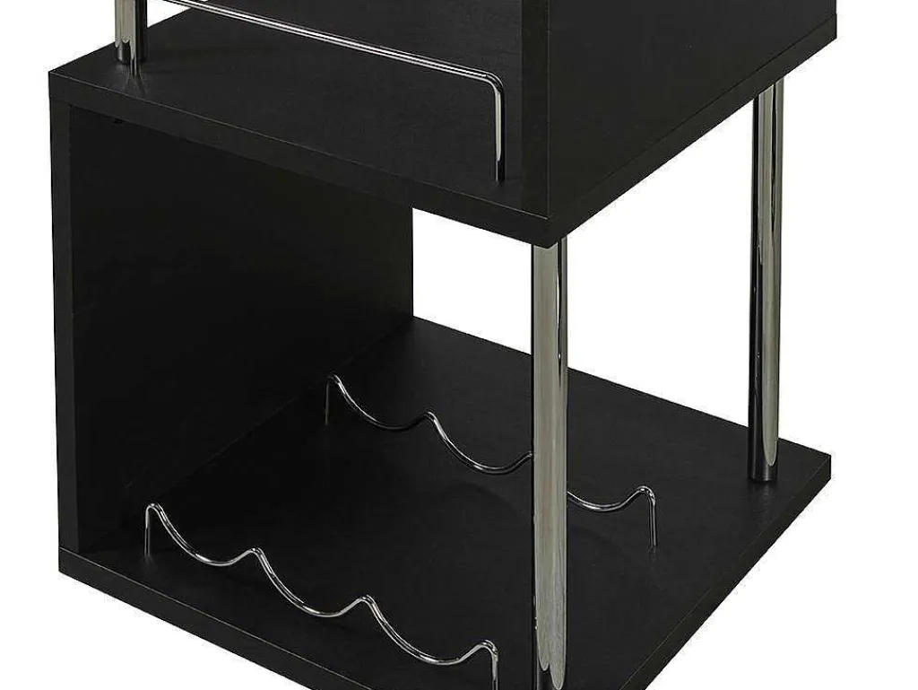 Barmeubel Aliseto - Mdf En Verchoomd Metaal - Zwart-Vente-unique Best