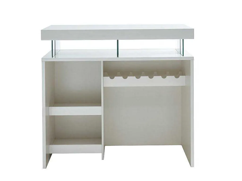 Barmeubel Fabio - Mdf Witgelakt - Met Ledverlichting-Vente-unique Outlet