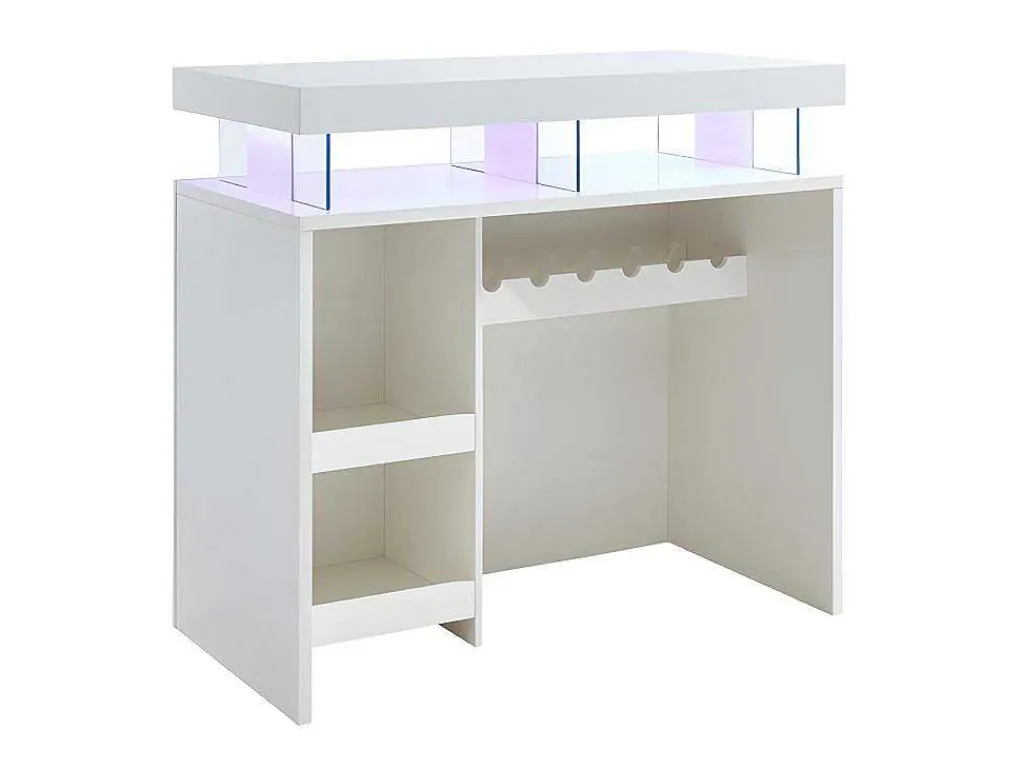 Barmeubel Fabio - Mdf Witgelakt - Met Ledverlichting-Vente-unique Outlet