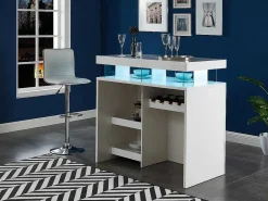 Barmeubel Fabio - Mdf Witgelakt - Met Ledverlichting-Vente-unique Outlet