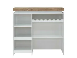 Barmeubel Halo Ii - Wit Gelakt Mdf - Leds - Wit En Eik-Vente-unique New