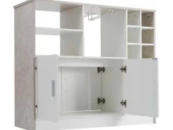 Barmeubel, Laag Dressoir Met Opbergruimte - Mdf - Eigentijdse Stijl - Kleuren: Grijs En Wit-Vente-unique Sale
