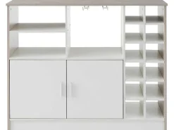 Barmeubel, Laag Dressoir Met Opbergruimte - Mdf - Eigentijdse Stijl - Kleuren: Grijs En Wit-Vente-unique Sale