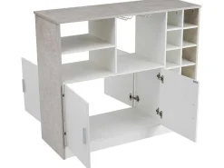 Barmeubel, Laag Dressoir Met Opbergruimte - Mdf - Eigentijdse Stijl - Kleuren: Grijs En Wit-Vente-unique Sale