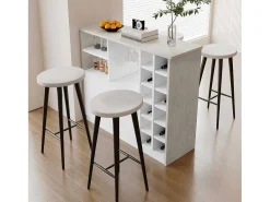 Barmeubel, Laag Dressoir Met Opbergruimte - Mdf - Eigentijdse Stijl - Kleuren: Grijs En Wit-Vente-unique Sale