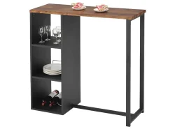 Barmeubel Morena - Metaal En Mdf - Blad Walnoteneffect-Vente-unique Sale