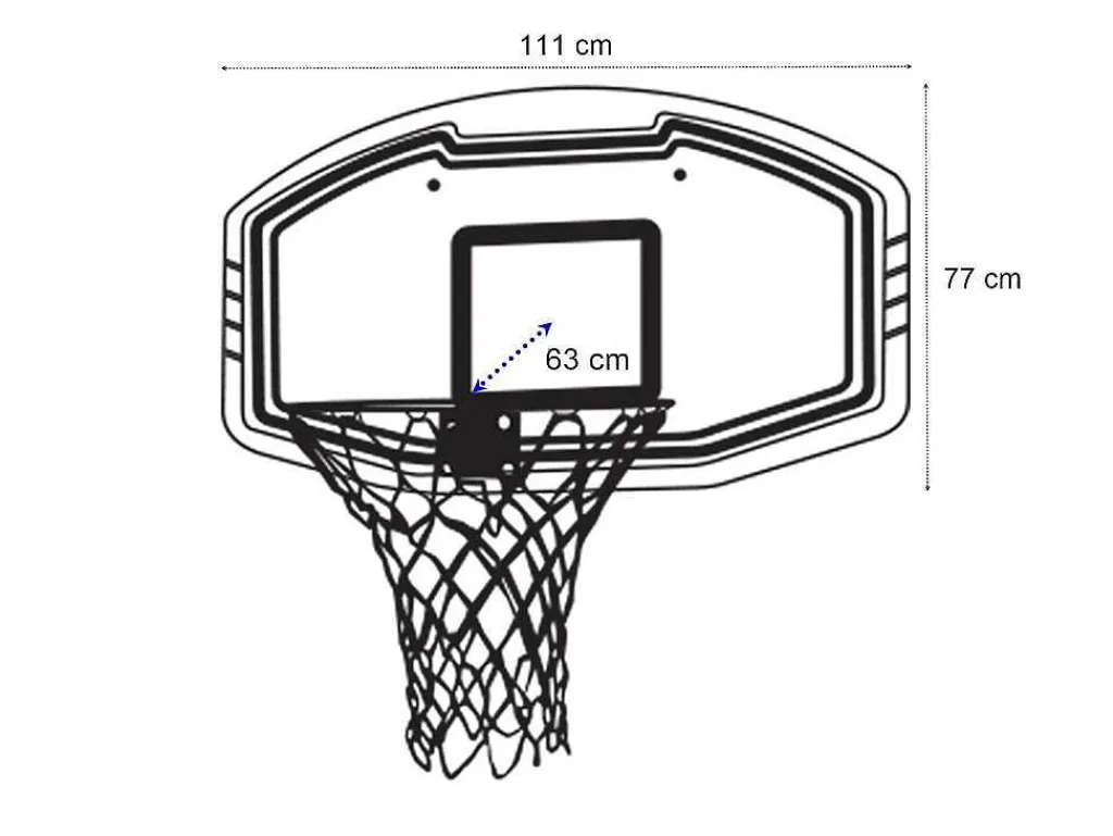 Basketbalnet Voor Aan De Muur, Wit - B111 X H77 Cm - Bemidji-Vente-unique Clearance