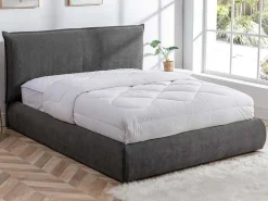 Bed 160 X 200 Cm - Ribfluweel - Antraciet - Sonetri-Vente-unique Best