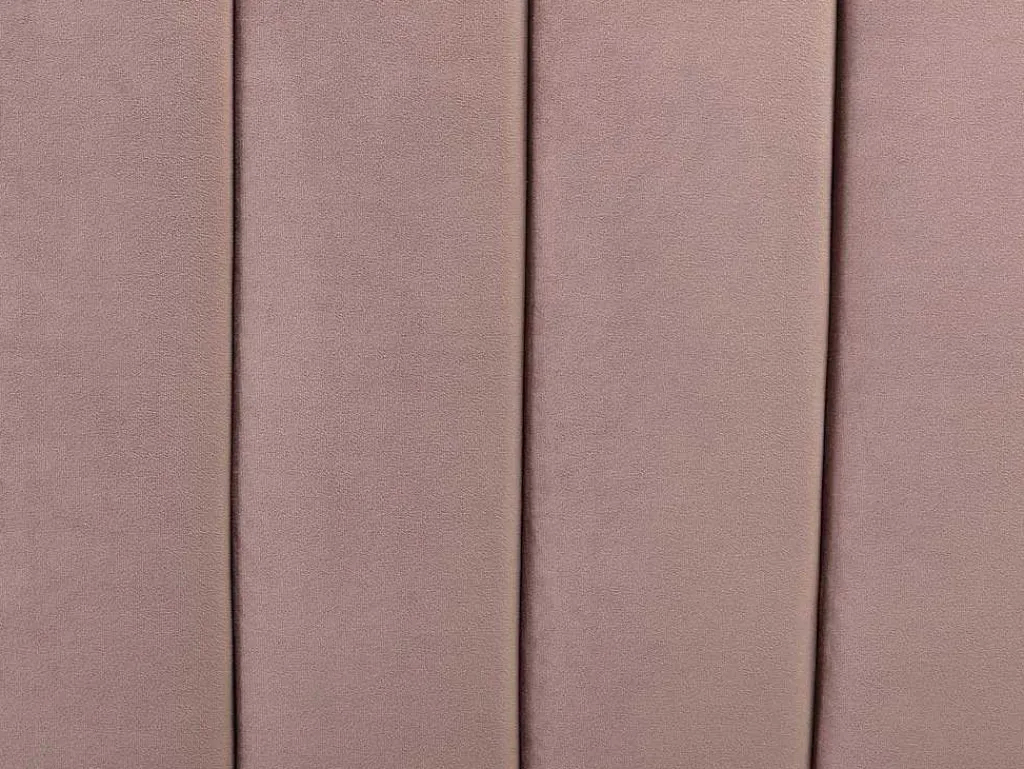Bed 140 X 190 Cm Met Hoofdbord Met Golfpatroon - Velours - Oudroze + Matras - Sagali-Vente-unique Discount