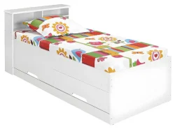 Bed Boris Met Laden En Opbergruimte - Wit - 90X190 Cm-Vente-unique Online