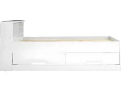 Bed Boris Met Laden En Opbergruimte - Wit - 90X190 Cm-Vente-unique Online