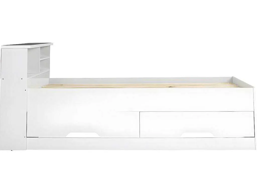 Bed Boris Met Laden En Opbergruimte - Wit - 90X190 Cm-Vente-unique Online