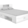 Bed Leandre Met Hoofdeinde, Opbergruimte En Lades - 140 X 190 Cm - Kleur: Wit-Vente-unique New